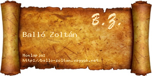 Balló Zoltán névjegykártya