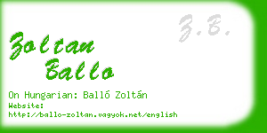 zoltan ballo business card
